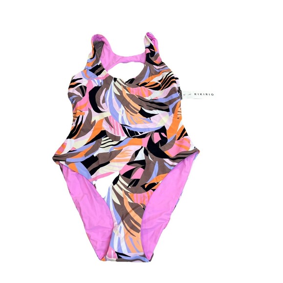 KIKIRIO Multicolored Cut Out One Piece Swimsuit Size M NWT Free People $135 - Picture 1 of 8